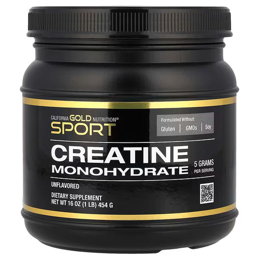 California Gold Nutrition, Sport, Creatine Monohydrate, Unflavored, 1 lb (454 g)